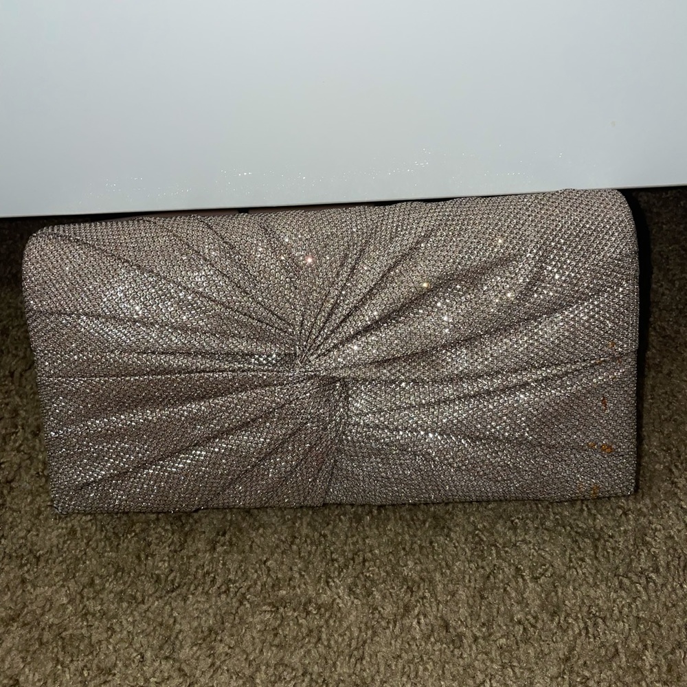 Sparkly clutch bag